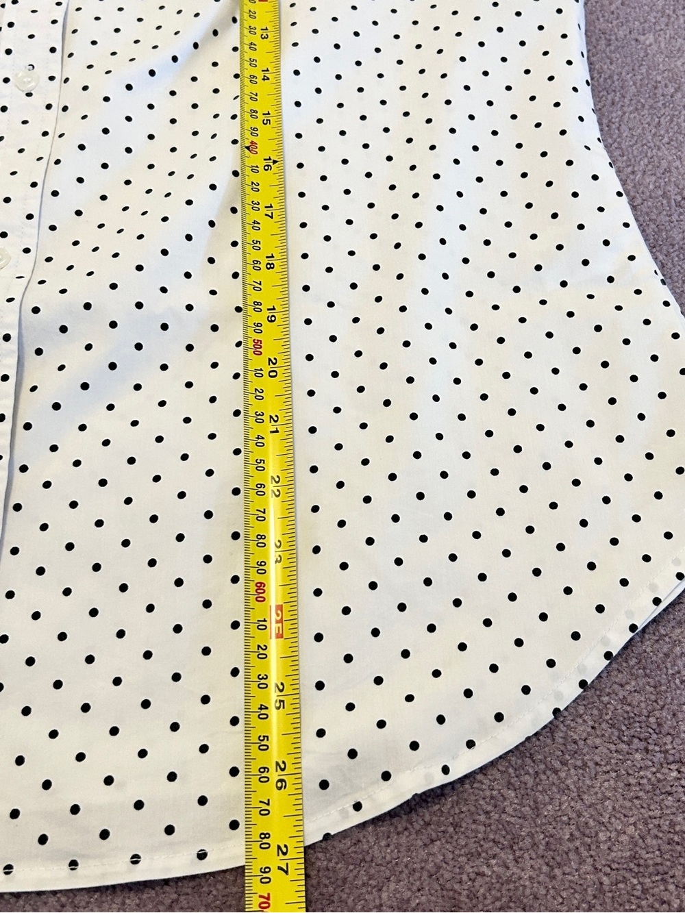 1901 Nordstrom Polka Dot Button-Down Shirt, Women’s size L White Black - Picture 7 of 10